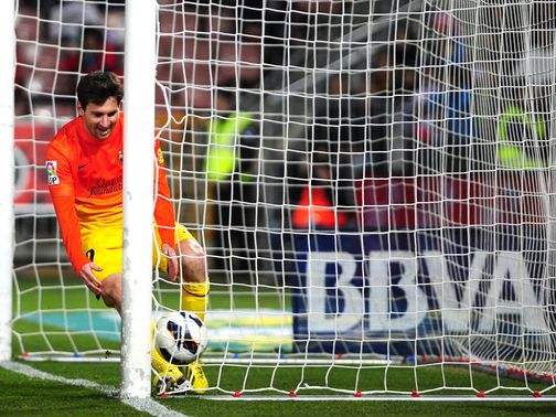 Lionel Messi secured victory for Barcelona.&nbsp;