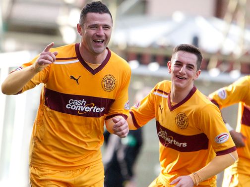 Michael Higdon celebrates one of his two goals