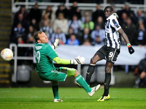 Papiss Cisse sees a second goal ruled out for offside