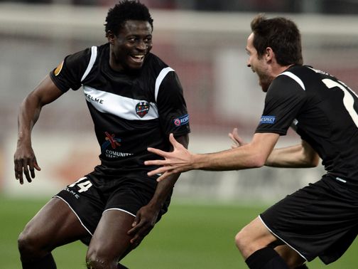 Obafemi Martins celebrates for Levante