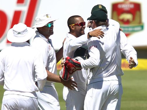 South Africa celebrate against Pakistan on day four