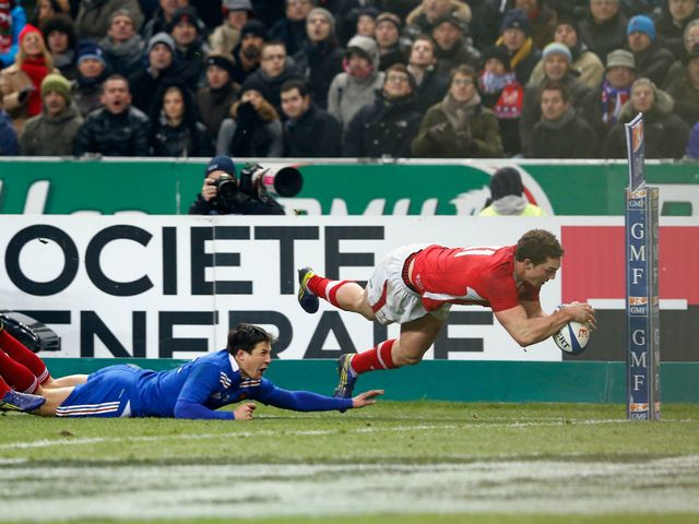 George North goes in for a Wales try