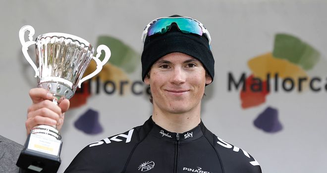 Swift: Presented with a trophy for his top-three finish