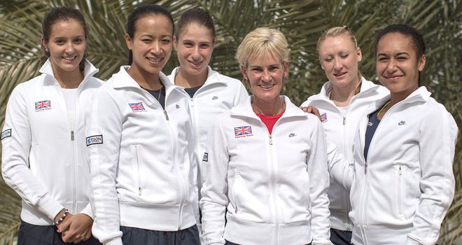 Great Britain's Fed Cup team in Israel