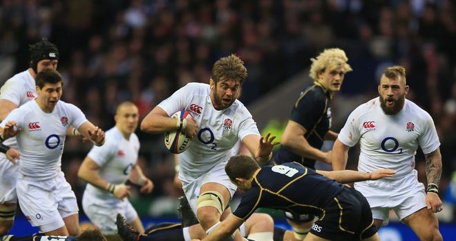 Geoff Parling scored one of England's four tries against Scotland