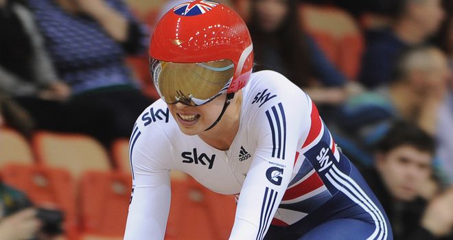 Becky James qualified fastest in the women's individual sprint