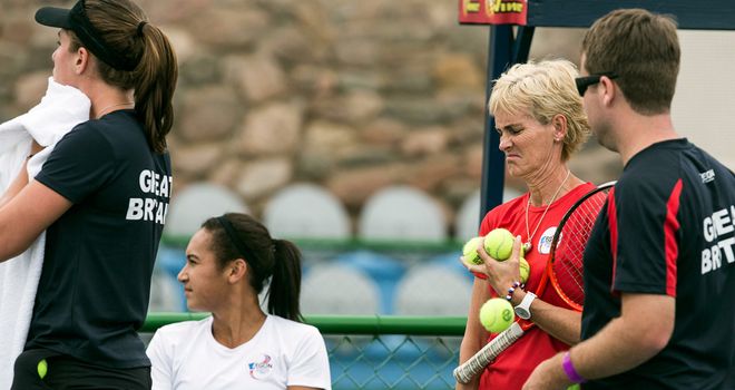 The Great Britain Fed Cup squad ready for battle in Israel