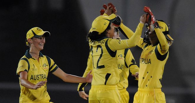 Lisa Sthalekar: Celebrates taking the wicket of Deandra Dottin