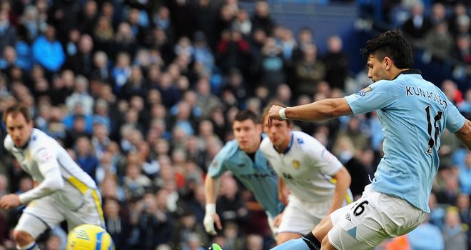 Sergio Aguero: Penalty gave Manchester City the lead in 4-0 victory