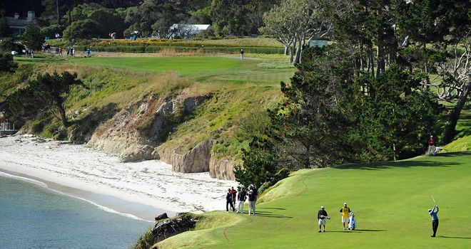 The sixth hole at Pebble Beach - one of many to run alongside the Ocean