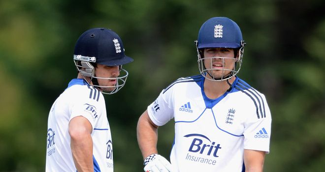 Nick Compton and Alastair Cook: Will resume their partnership in Dunedin