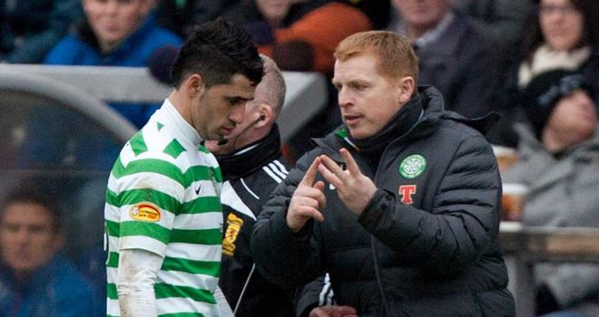 Neil Lennon: Celtic manager gives out instructions on the touchline at Inverness