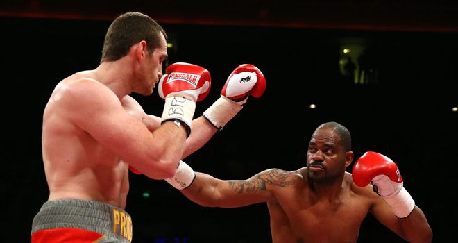 Tony Thompson (r): Aiming for a leaner look for his rematch with David Price