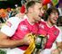 Christian Lewis-Pratt and Dan Bibby celebrate the Wellington Sevens success
