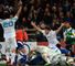 Italy celebrate at the final whistle after 23-18 win over France