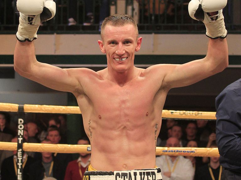 Tom Stalker celebrates victory on his professional debut