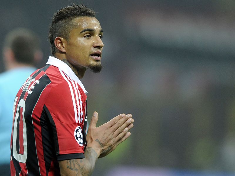Kevin Prince Boateng tries to rally his team-mates during a goalless first half