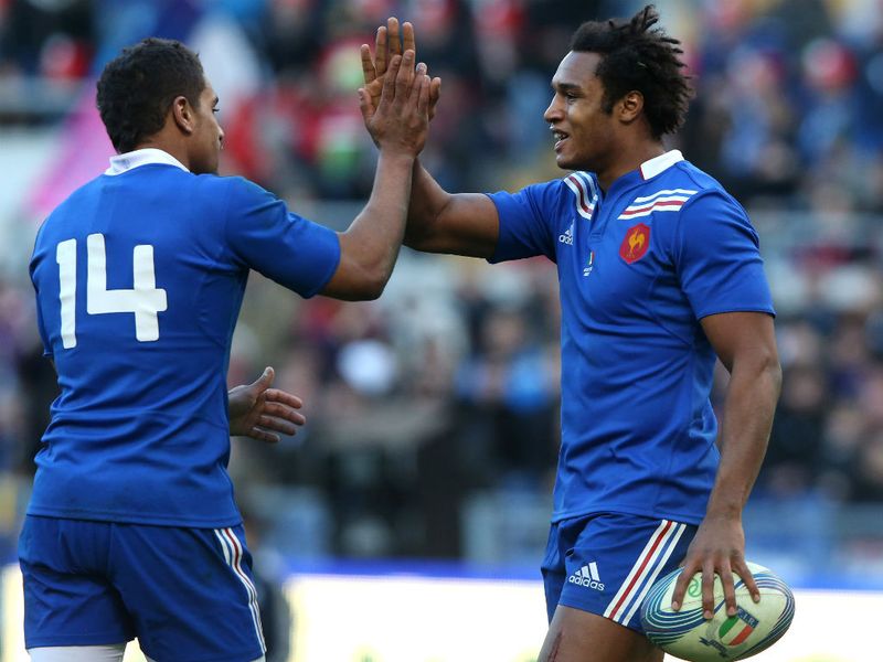 Easy does it: Benjamin Fall is congratulated by team-mate Wesley Fofana after scoring