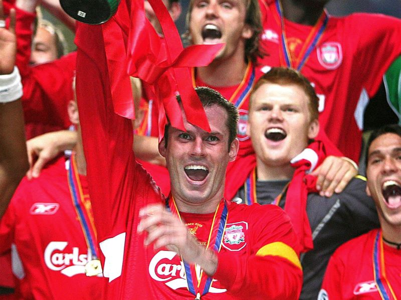 Carragher captains Liverpool to European Super Cup success in 2005