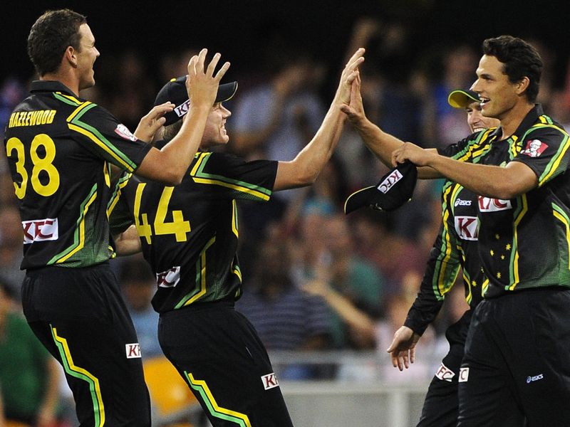 Hazelwood and NC-N combined to get rid of Chris Gayle for eight, the former doing the bowling.