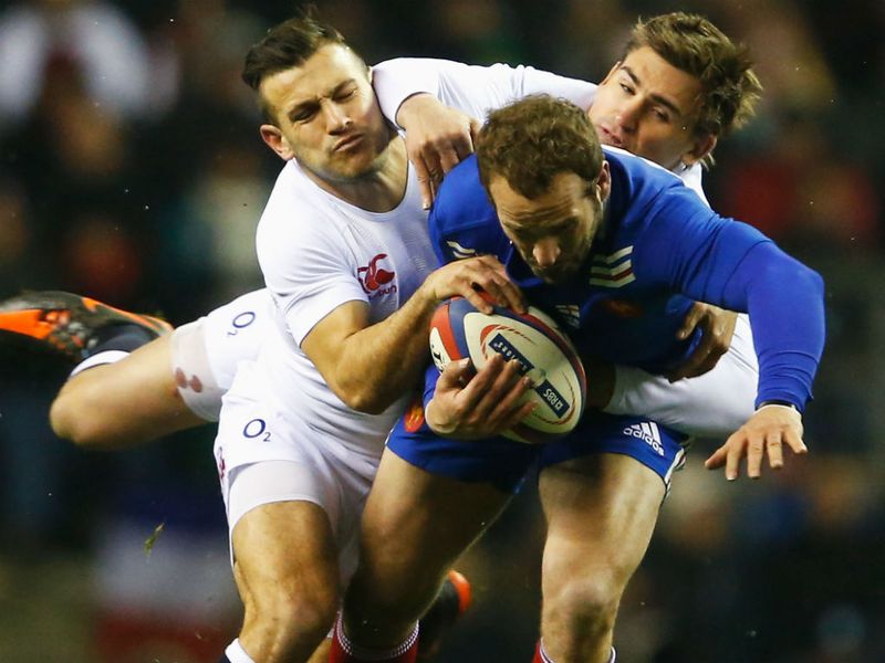 Danny Care and Toby Flood gang up on Frederic Michalak