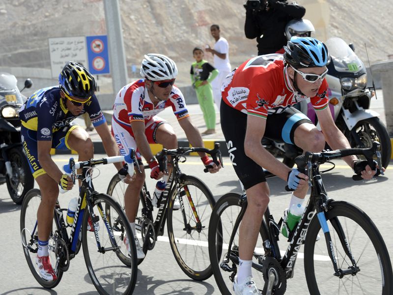 With just three riders remaining Froome, Contador and Joaquim Rodriguez drove for home...