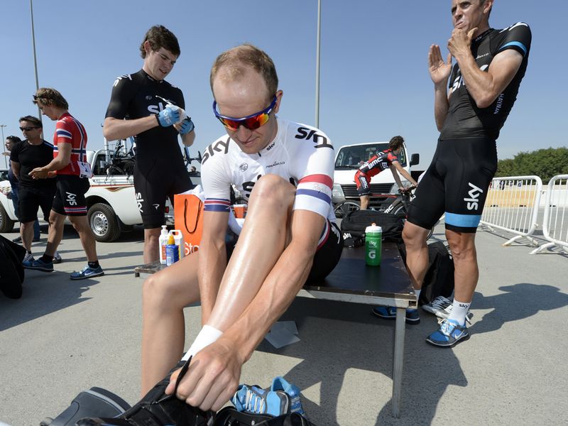 Ian Stannard prepares for the longest stage of the race