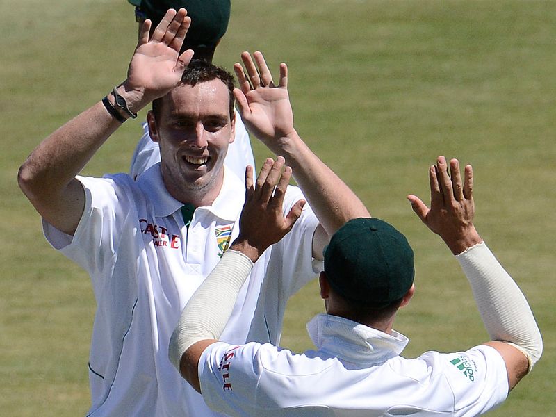 Debutant Kyle Abbott's first wicket was that of Mohammad Hafeez.