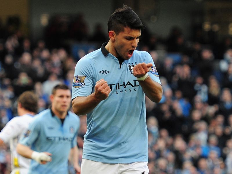 The striker raced away to celebrate.