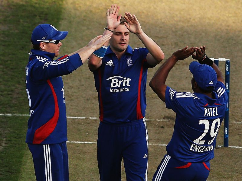 ...before being dismissed by Luke Wright, who took two wickets.