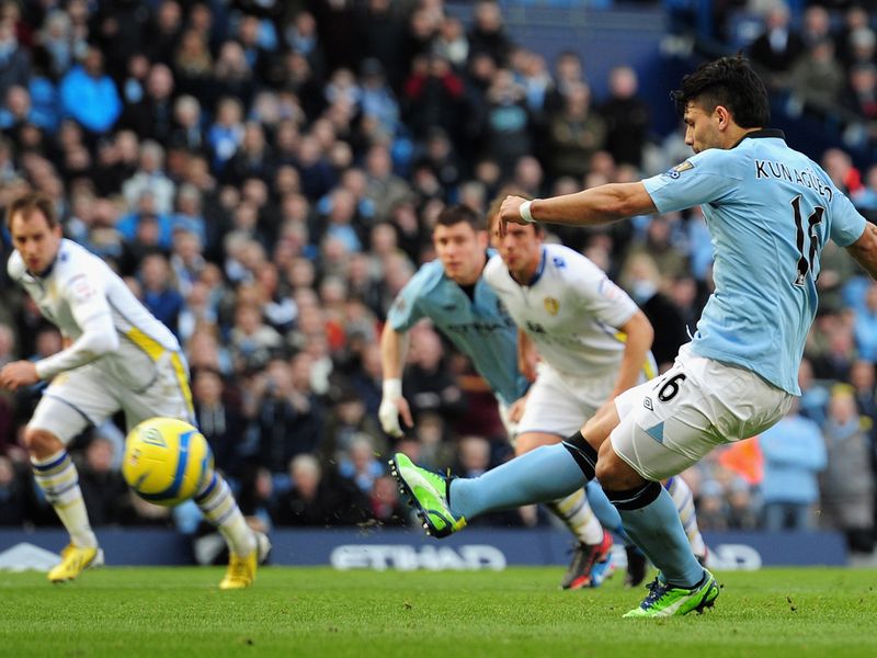 Sergio Aguero doubled the advantage from the penalty spot.