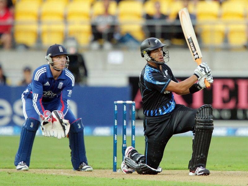 Ross Taylor hammered one big six and was then dismissed going for another.
