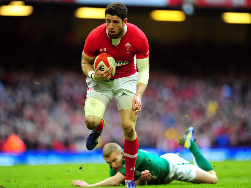 Renewed hope: Alex Cuthbert scores the first of three comeback tries for the hosts