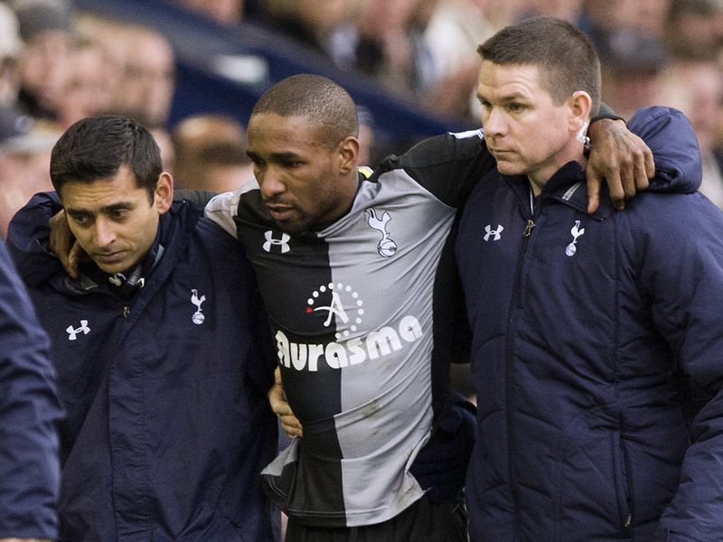 Jermain Defoe's match was ended by injury before half-time.