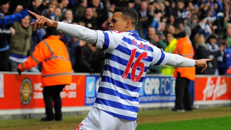 Jermaine Jenas celebrates after sealing QPR's 3-1 win over Sunderland