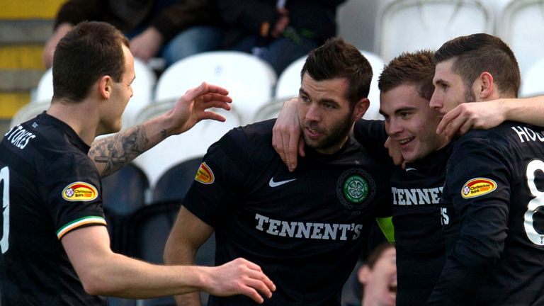 Celtic celebrate their progress to the semi-finals of the Scottish Cup