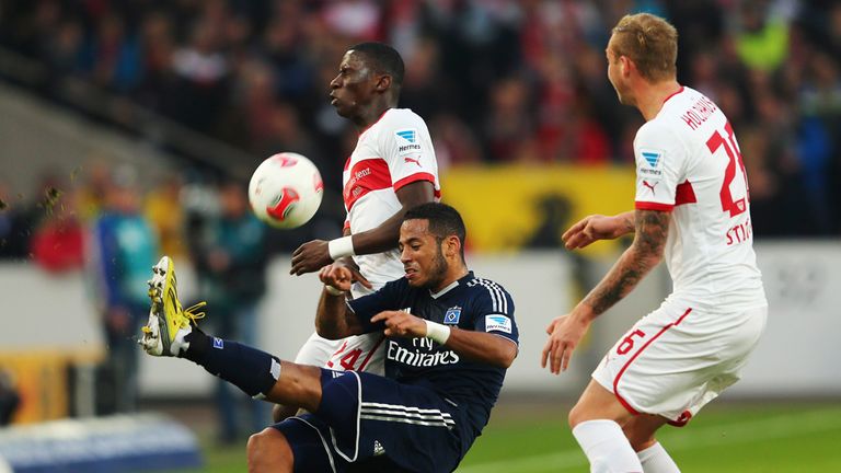Dennis Aogo gets stuck in