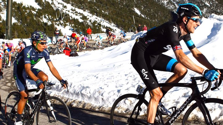 Nairo Quintana climbed to victory on stage three after capitalising on Bradley Wiggins's attack