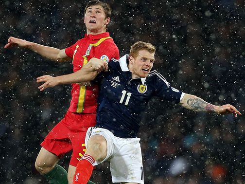 Chris Burke in action for Scotland during Friday's defeat by Wales