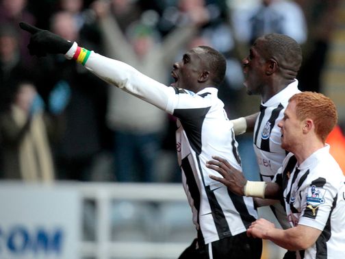 Papiss Cisse celebrates Newcastle's 2-1 victory against Stoke.&nbsp;