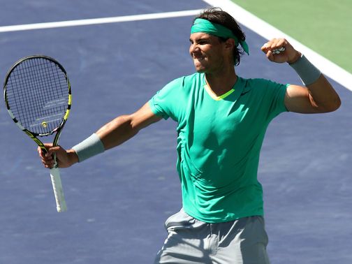 Rafael Nadal celebrates his semi-final success