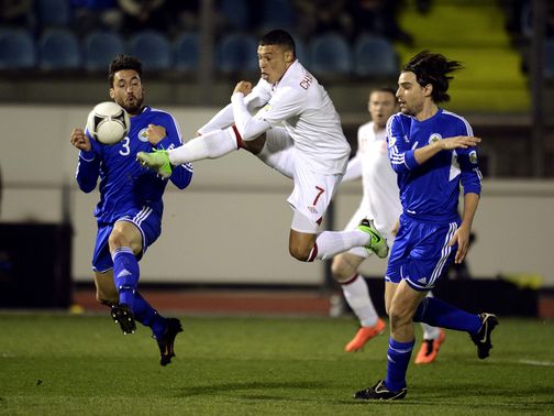 Alex Oxlade Chamberlain in action for England.