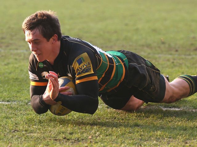 Jamie Elliott scored a hat-trick of tries for Northampton
