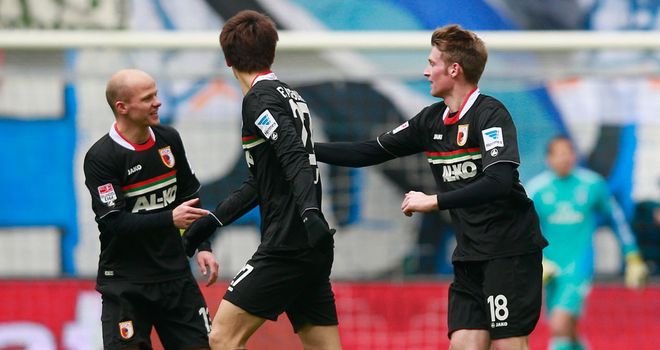 Callsen Bracker (r) scored the decisive goal in Hamburg