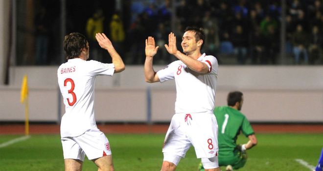 Frank Lampard: England midfielder celebrates against San Marino