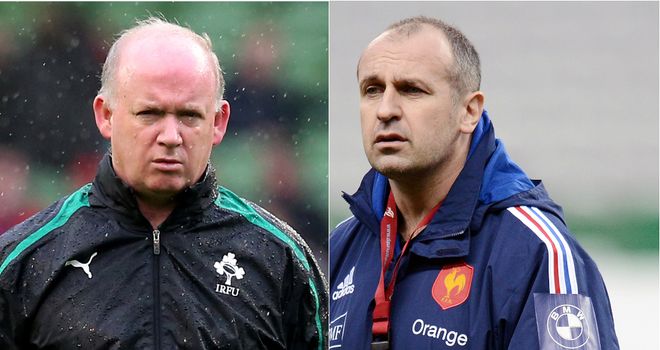 Feeling the heat: Declan Kidney and Philippe Saint-Andre
