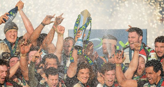 Harlequins celebrate last season's LV= Cup triumph