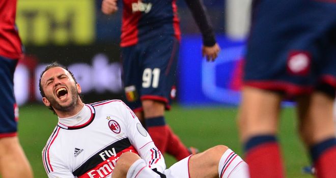 Giampaolo Pazzini: The Milan striker suffered an ankle injury against Genoa