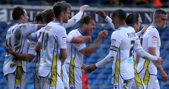 Stephen Warnock: Celebrates his winner against Millwall