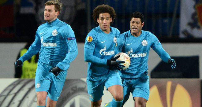 Axel Witsel scored for Zenit St Petersburg on the night but it was not enough